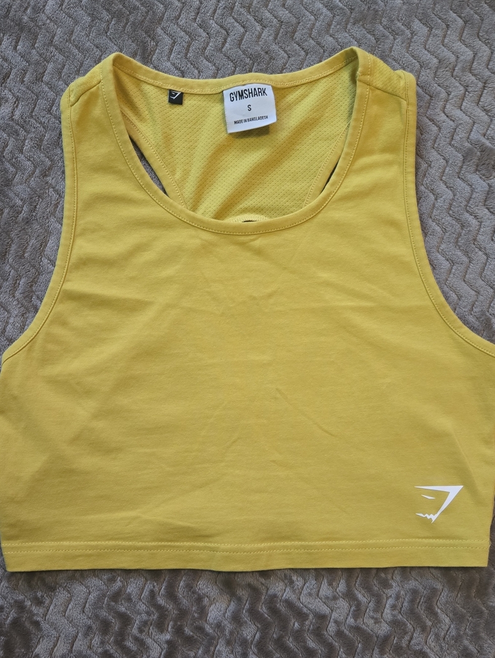 Gymshark Yellow Racerback Crop Sports Bra Small
